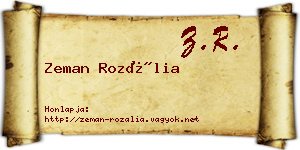Zeman Rozália névjegykártya